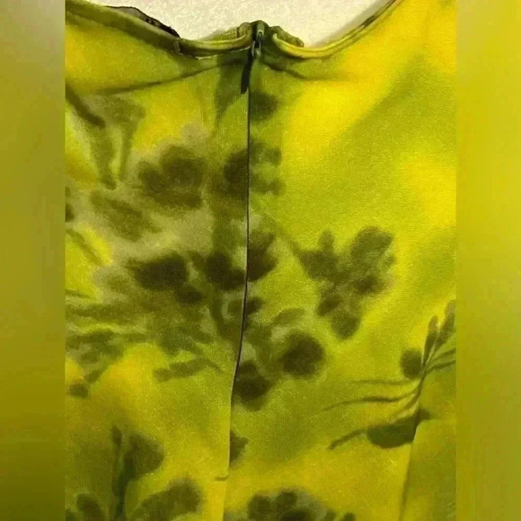 Zara Women’s Floral Vibrant Green Maxi Dress size Large - Picture 12 of 14